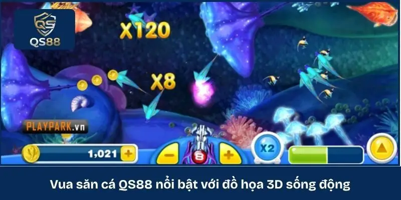 Vua săn cá QS88 nổi bật với đồ họa 3D sống động